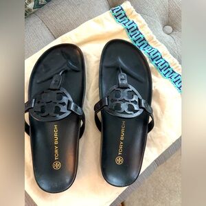 Tory Burch Miller Cloud Black Sandals 8.5